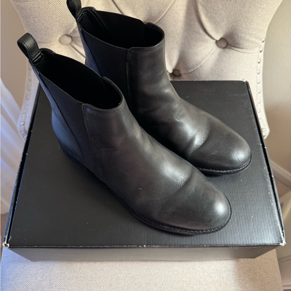 Black Leather Ankle Boots - Picture 4 of 5